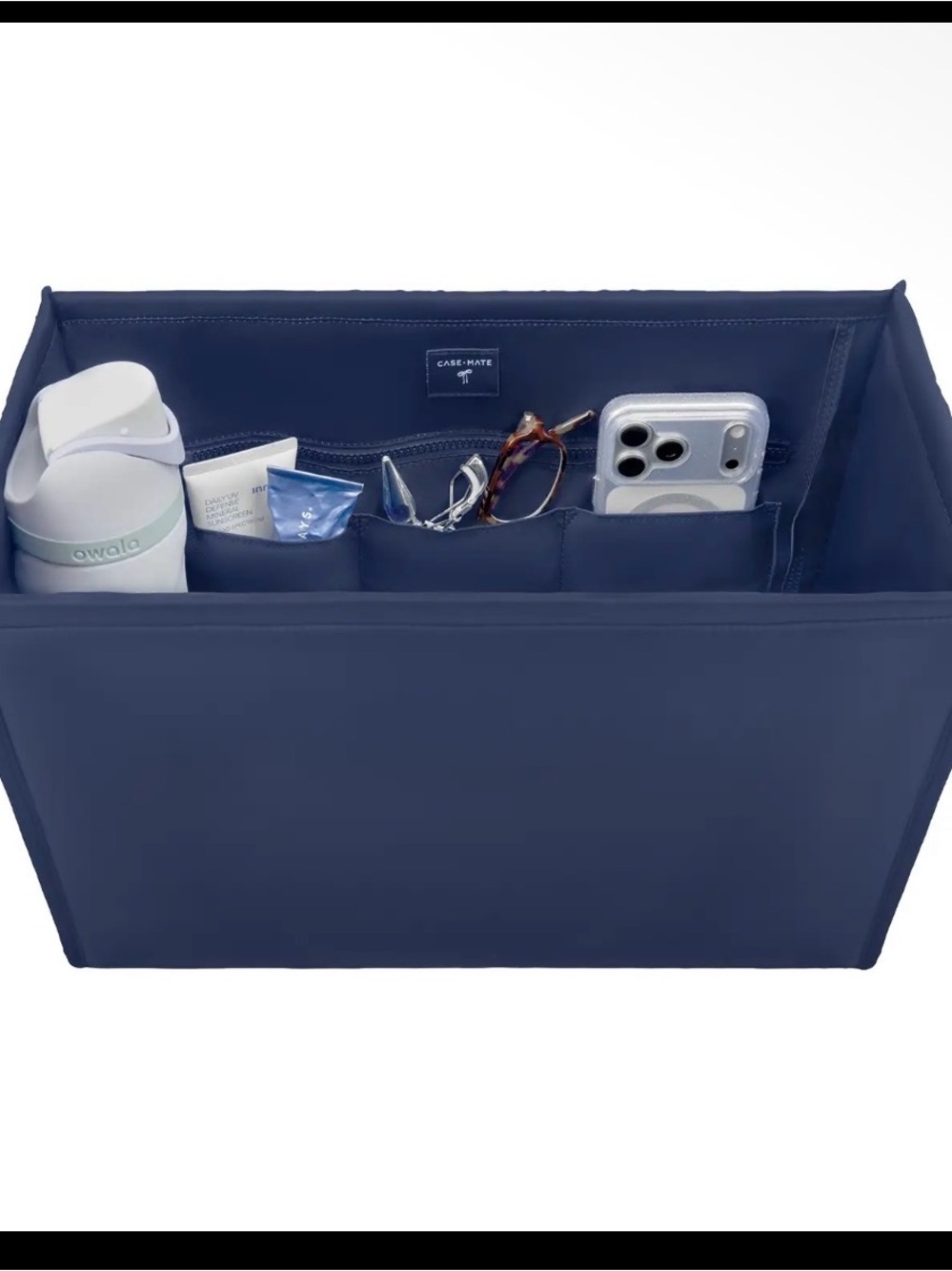 case-mate Blue Jelly Tote w/Scarf Accent AND navy case-mate organizer - Picture 5 of 5